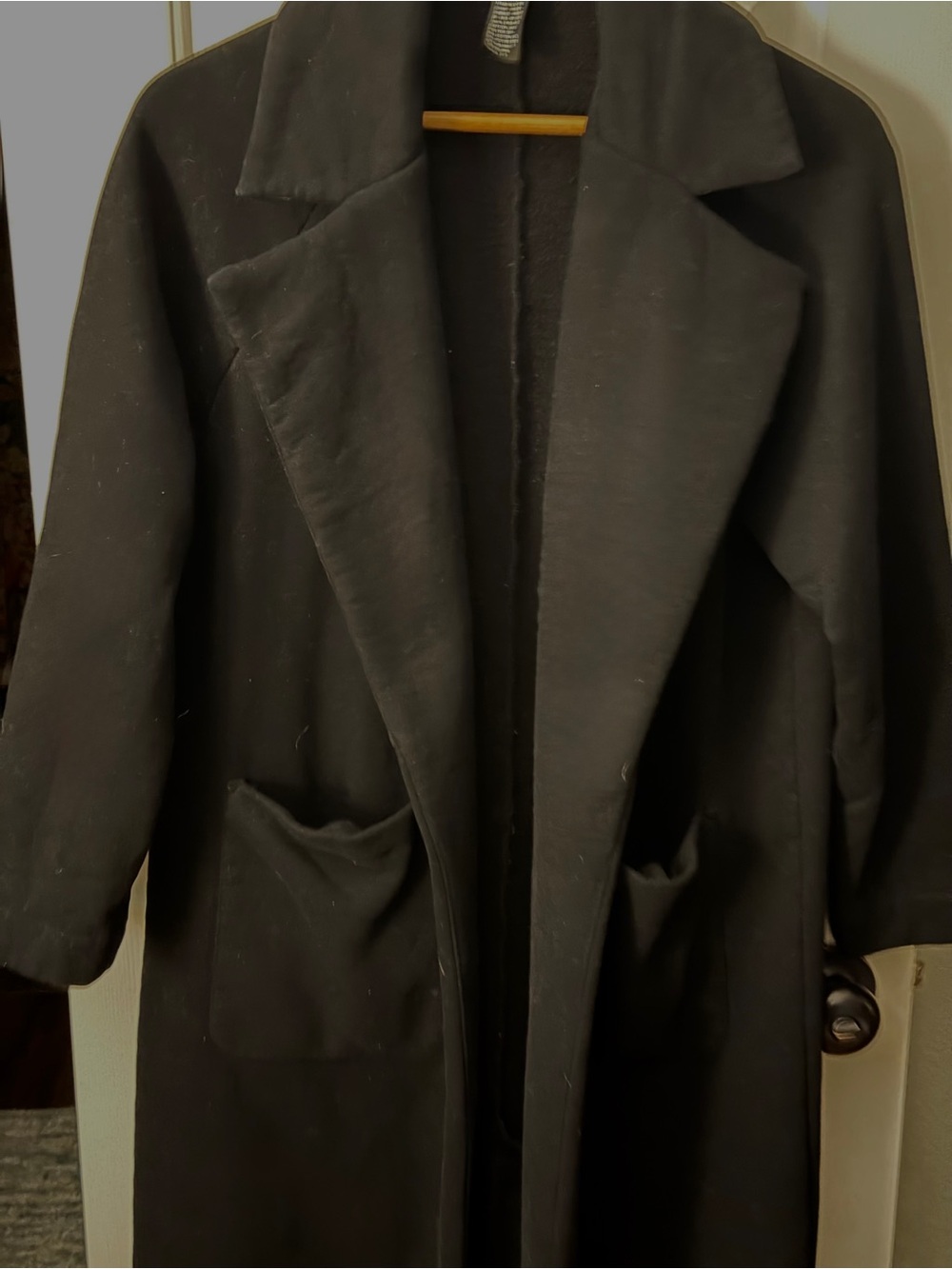 Vuori Restore Trench Coat Black - Small - Long Open Front Duster Jacket - Picture 9 of 14